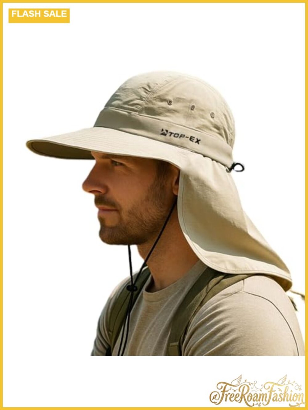 UPF 50+ Cooling Wide Brim Sun Hat with Neck Flap Packable